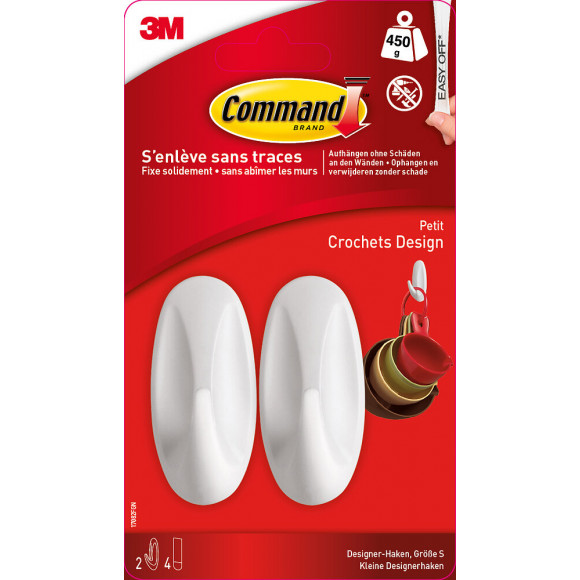 Crochet Plastique Design Blanc Petit Modèle