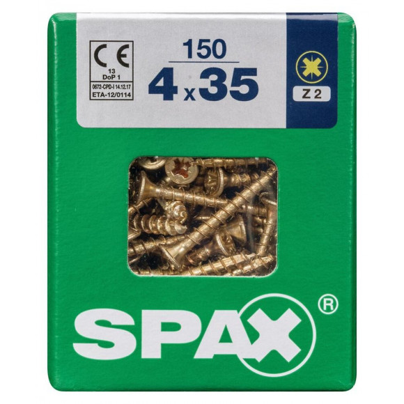 Lot De 150 Vis Acier Tête Fraisée Pozidriv Spax, Diam.4 Mm X L.35 Mm