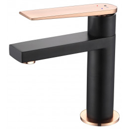Allure mitigeur lavabo bas noir et or rose