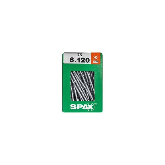 Lot De 75 Vis Acier Tête Fraisée Torx Spax, Diam.6 Mm X L.120 Mm