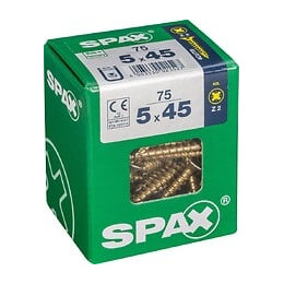 Lot De 75 Vis Acier Tête Fraisée Pozidriv Spax, Diam.5 Mm X L.45 Mm
