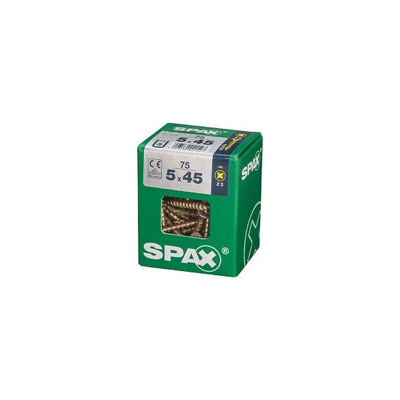 Lot De 75 Vis Acier Tête Fraisée Pozidriv Spax, Diam.5 Mm X L.45 Mm