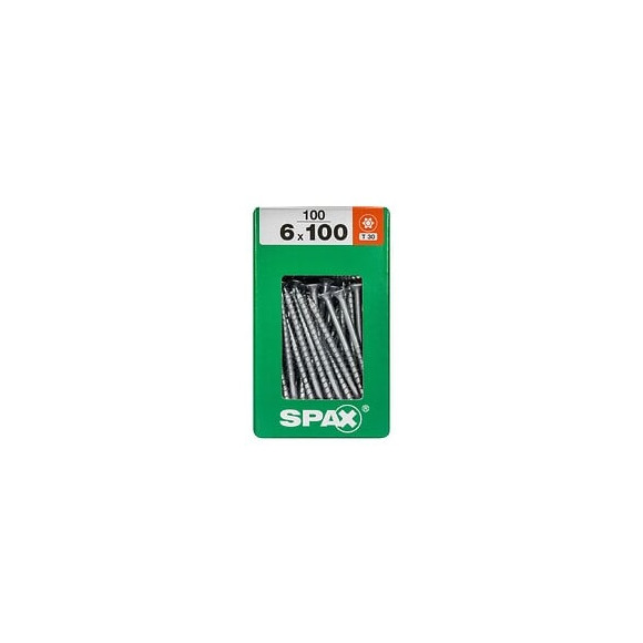 Lot De 100 Vis Acier Tête Fraisée Torx Spax, Diam.6 Mm X L.100 Mm
