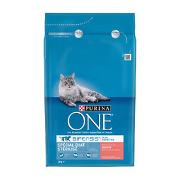 Croquettes chat adulte stérilisé - Saumon et blé - 3kg