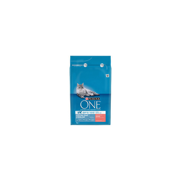 Croquettes chat adulte stérilisé - Saumon et blé - 3kg