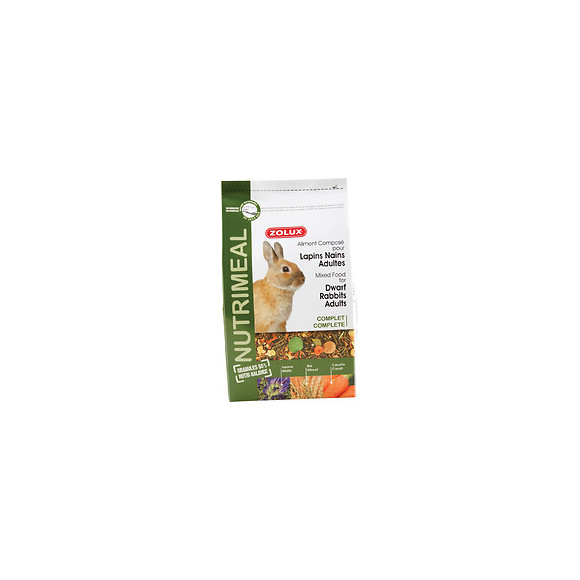 Aliments complets pour lapins nains adultes ZOLUX Nutrimeal 2,5 kg