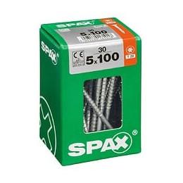 Lot De 30 Vis Acier Tête Fraisée Torx Spax, Diam.5 Mm X L.100 Mm