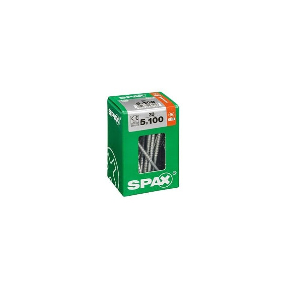 Lot De 30 Vis Acier Tête Fraisée Torx Spax, Diam.5 Mm X L.100 Mm
