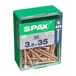 Lot De 50 Vis Acier Tête Fraisée Pozidriv Spax, Diam.3.5 Mm X L.35 Mm