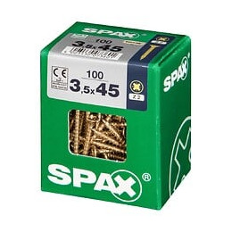 Lot De 100 Vis Acier Tête Fraisée Pozidriv Spax, Diam.3.5 Mm X L.45 Mm