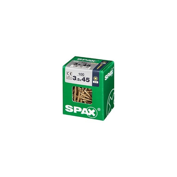 Lot De 100 Vis Acier Tête Fraisée Pozidriv Spax, Diam.3.5 Mm X L.45 Mm
