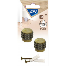 Butée élastique à Anneaux Imitation Bois x2