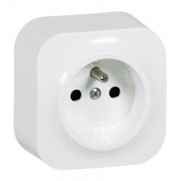 Prise de courant avec terre saillie Profil Eco - 16A - blanc