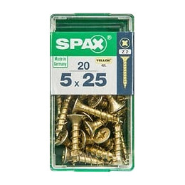 Lot De 20 Vis Acier Tête Fraisée Pozidriv Spax, Diam.5 Mm X L.25 Mm