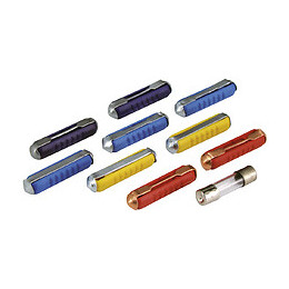 Lot de 9 fusibles steatite et 1 fusible radio 2A