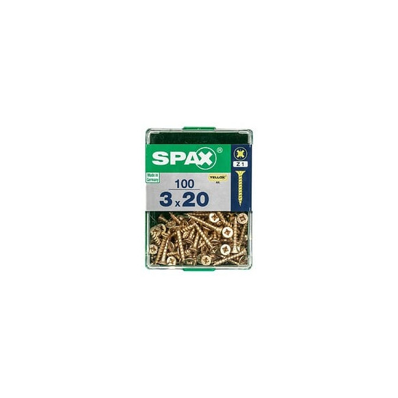 Lot De 100 Vis Acier Tête Fraisée Pozidriv Spax, Diam.3 Mm X L.20 Mm