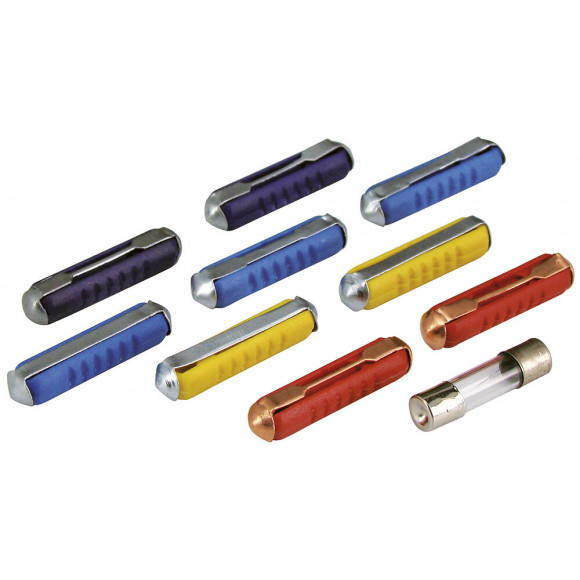 Lot de 9 fusibles steatite et 1 fusible radio 2A