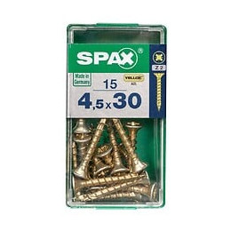 Lot De 15 Vis Acier Tête Fraisée Pozidriv Spax, Diam.4.5 Mm X L.30 Mm