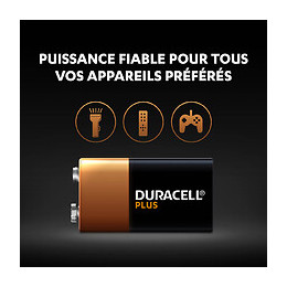 Pile Alcaline PLUS type 9 Volts - 6LR61