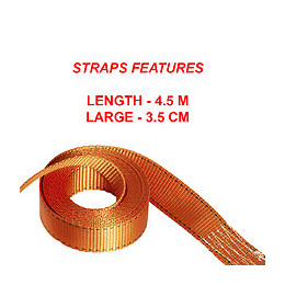 Sangle d'arrimage avec crochets en J et cliquet L.450xl.3.5cm