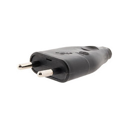 Fiche électrique mâle 2 pôles 6A noir