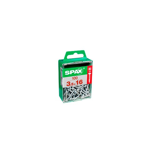 Lot De 100 Vis Acier Tête Ronde Spax, Diam.3.5 Mm X L.16 Mm