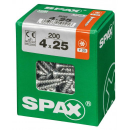 Lot De 200 Vis Acier Tête Fraisée Torx Spax, Diam.4 Mm X L.25 Mm