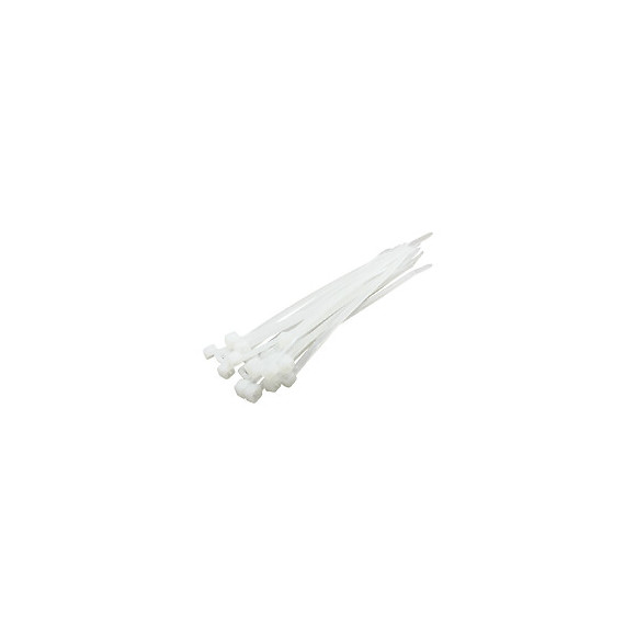 20 colliers de serrage, largeur 2,5mm, longueur 98mm blanc ZENITECH