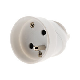 Fiche électrique femelle 2 pôles + terre 16A. couleur blanc