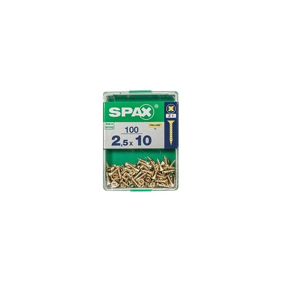 Lot De 100 Vis Acier Tête Fraisée Pozidriv Spax, Diam.2.5 Mm X L.10 Mm