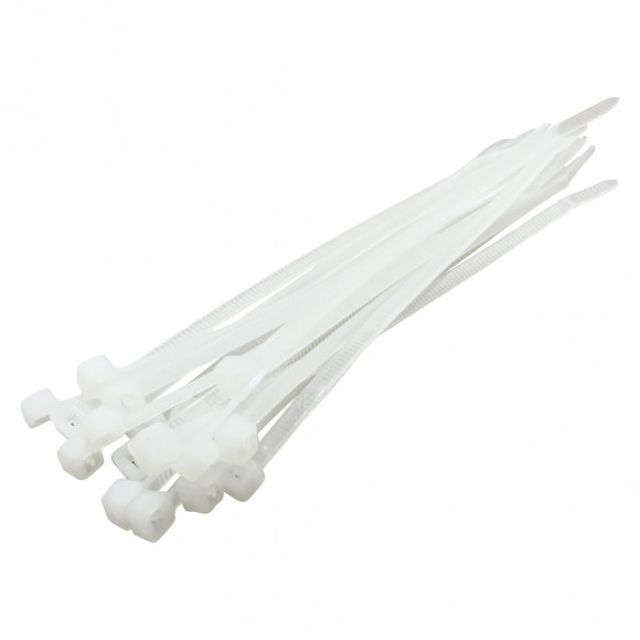 20 colliers de serrage, largeur 2,5mm, longueur 98mm blanc ZENITECH