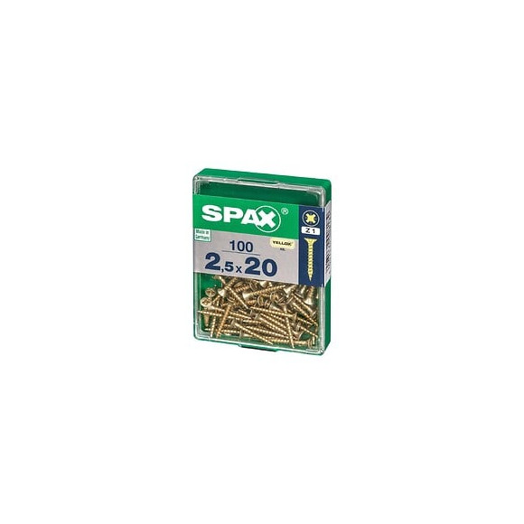 Lot De 100 Vis Acier Tête Fraisée Pozidriv Spax, Diam.2.5 Mm X L.20 Mm