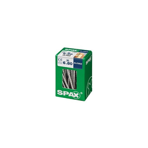 Lot De 30 Vis Acier Tête Cylindrique Spax, Diam.6 Mm X L.80 Mm