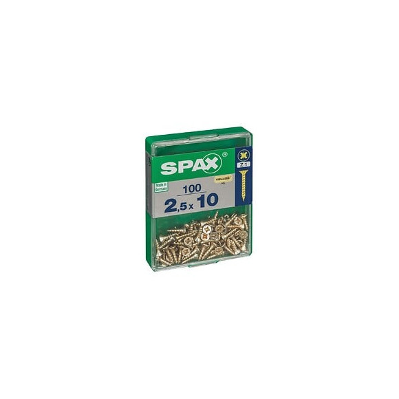 Lot De 100 Vis Acier Tête Fraisée Pozidriv Spax, Diam.2.5 Mm X L.10 Mm