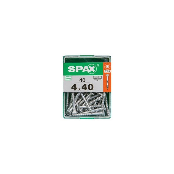 Lot De 40 Vis Acier Tête Autofraisée Plate Spax, Diam.4 Mm X L.40 Mm