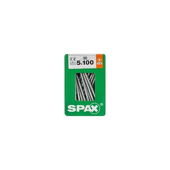 Lot De 30 Vis Acier Tête Fraisée Torx Spax, Diam.5 Mm X L.100 Mm