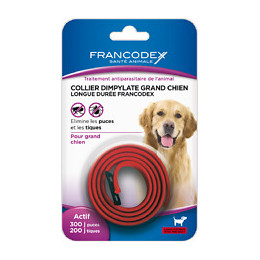 Collier antiparasitaire FRANCODEX grand chien Dimpylate rouge