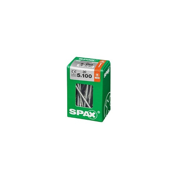 Lot De 30 Vis Acier Tête Fraisée Torx Spax, Diam.5 Mm X L.100 Mm