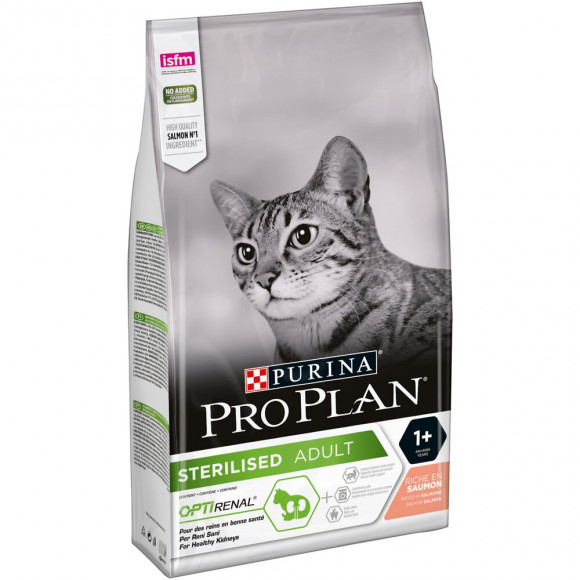 Croquettes chat stérilisé PRO PLAN - riche en Saumon - 1.5kg
