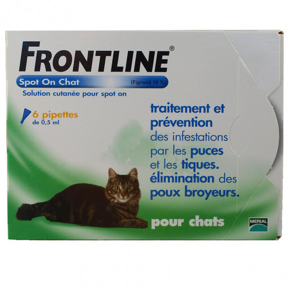 6 pipettes antiparasitaires FRONTLINE Spot-On chat