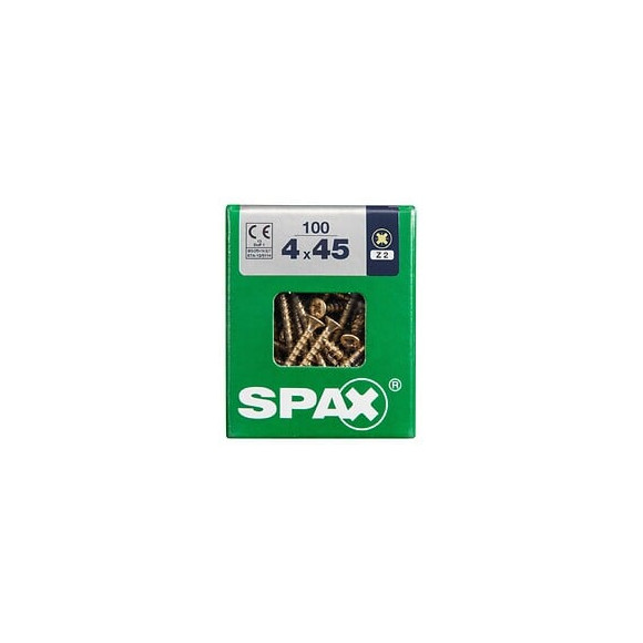 Lot De 100 Vis Acier Tête Fraisée Pozidriv Spax, Diam.4 Mm X L.45 Mm