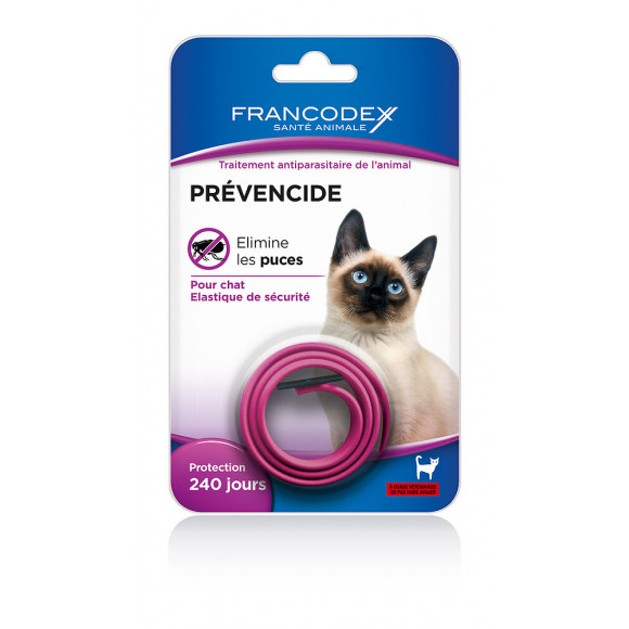 Collier antiparasitaire Prévencide chat couleur rose