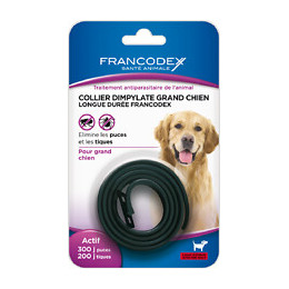 Collier antiparasitaire chien Dimpylate longue durée noir