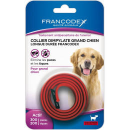 Collier antiparasitaire FRANCODEX grand chien Dimpylate rouge