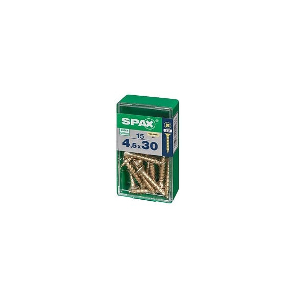 Lot De 15 Vis Acier Tête Fraisée Pozidriv Spax, Diam.4.5 Mm X L.30 Mm