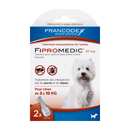 Pipettes antiparasitaires FRANCODEX petit chien Fipromédic 2 x 0,67ml