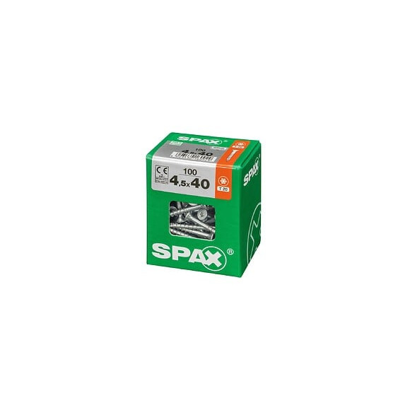 Lot De 100 Vis Acier Tête Fraisée Torx Spax, Diam.4.5 Mm X L.40 Mm