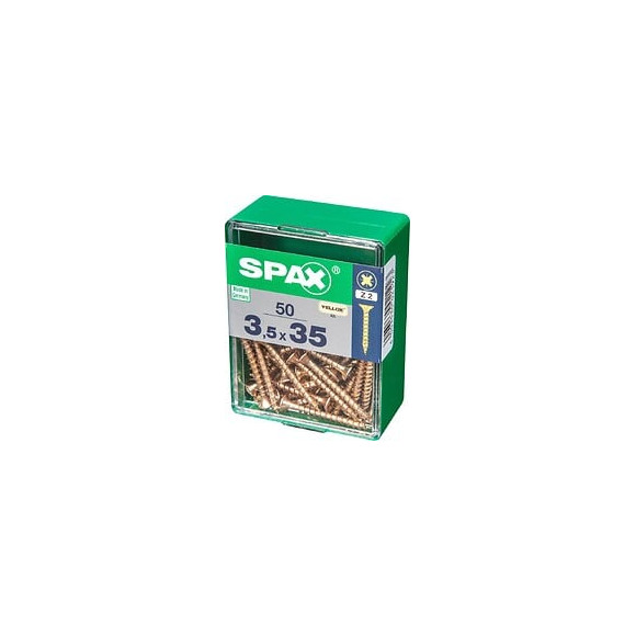 Lot De 50 Vis Acier Tête Fraisée Pozidriv Spax, Diam.3.5 Mm X L.35 Mm