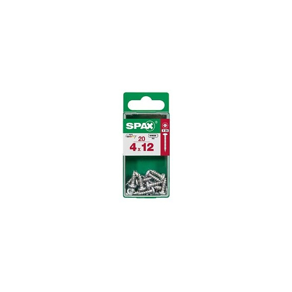 Lot De 20 Vis Acier Tête Ronde Pozidriv Spax, Diam.4 Mm X L.12 Mm