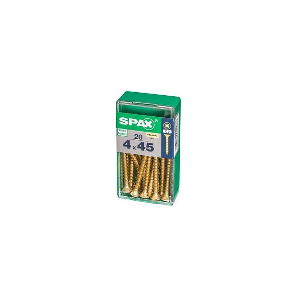 Lot De 20 Vis Acier Tête Fraisée Pozidriv Spax, Diam.4 Mm X L.45 Mm